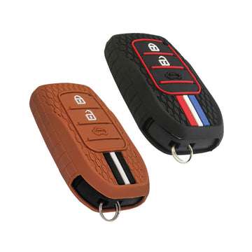 Keyzone Striped Key Cover – Mix Color Combo Offer (Buy 2 & Save) for Invicto, Innova Crysta, Innova HyCross, Fortuner, Hilux, Fortuner Legender 2/3 Button Smart Key (KZS-20)