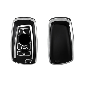 Keyzone TPU Key Cover For BMW : X4, X3, 5 Series, 6 Series, 3 Series, 7 Series 4 Button Smart Key (T1) (TP58)