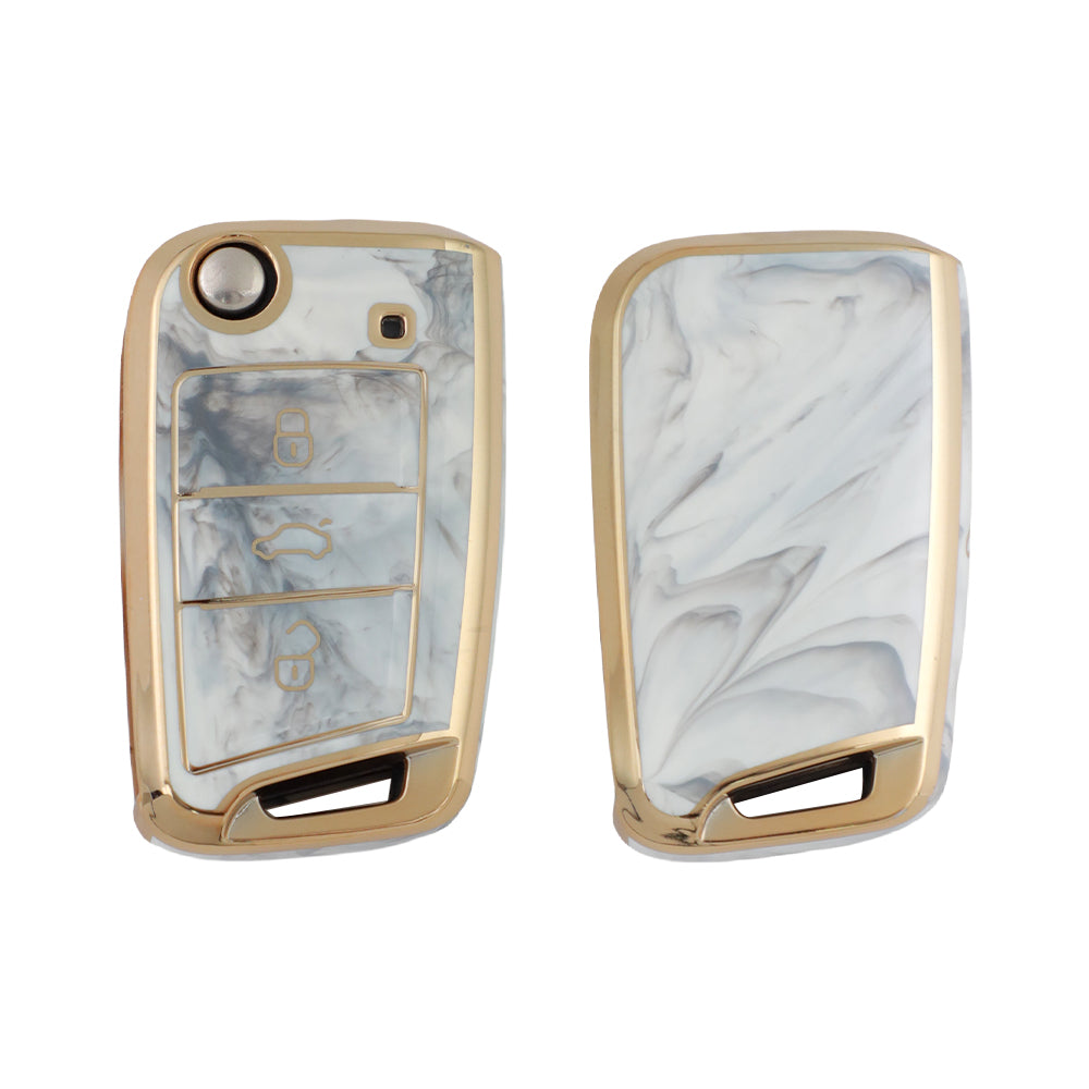 Keyzone TPU Key Cover For Volkswagen : Virtus, Tiguan, T-Roc, Taigun,