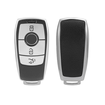 Keyzone® Leather TPU Car Key Cover Compatible for Mercedes Benz E-Class S-Class A-Class C-Class G-Class 2020 Onwards New Smart Key (LTPU70)