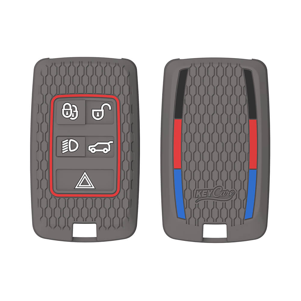 Keycare silicone key cover fit for Range Rover : Sport, Evoque, Velar, Discovery, Defender (2018, 2019, 2020, 2021) 5 Button Smart Key (KC73) - Keyzone