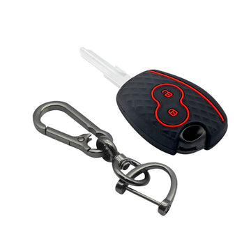 Keycare silicone key cover and keyring fit for : Logan, Duster, Verito, Lodgy 2 button remote key (KC-20, Zinc Alloy) - Keyzone
