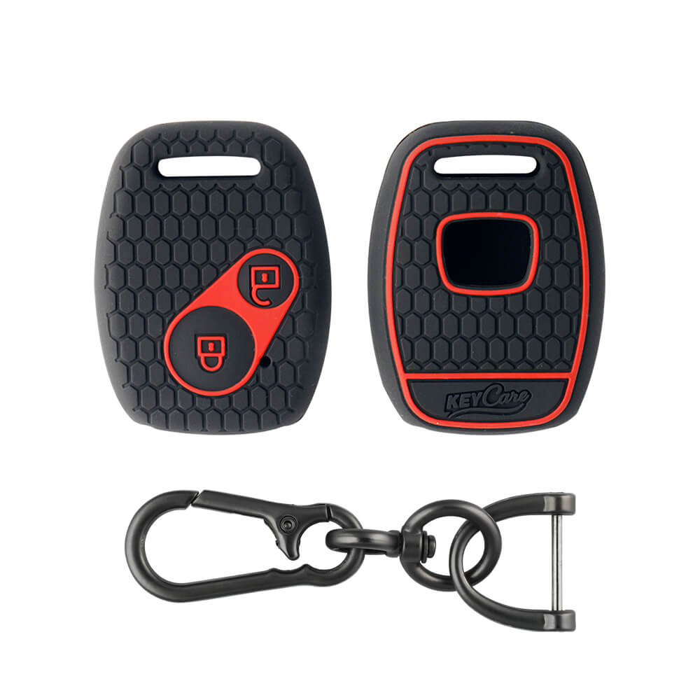 Keycare silicone key cover and keyring fit for : Honda 2 button remote key (KC-21, Zinc Alloy)