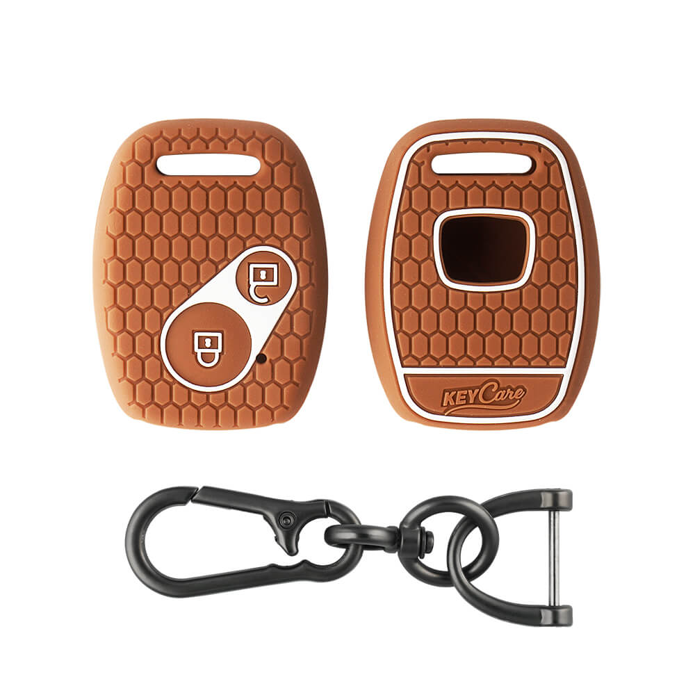 Keycare silicone key cover and keyring fit for : Honda 2 button remote key (KC-21, Zinc Alloy) - Keyzone