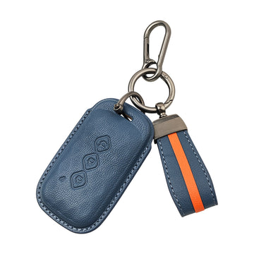 Keyzone Royal Leather Key Cover and Keychain Compatible for MG Hector Tomahawk EV | PHEV | smart Key.(RL105)