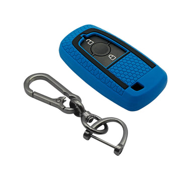 Keycare silicone key cover and keyring fit for : Ford Ecosport, Endeavour, Figo, Freestyle, Figo Aspire 2 button smart (KC-26, Zinc Alloy) - Keyzone