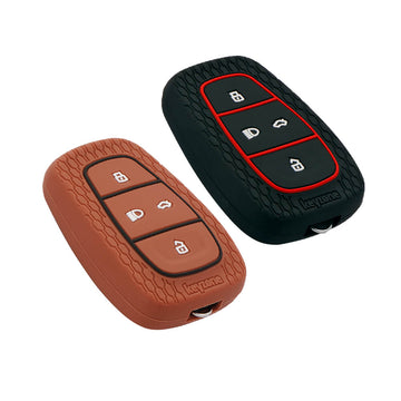 Keyzone Striped Key Cover – Mix Color Combo Offer (Buy 2 & Save) for Tata Nexon, Altroz, Harrier, Tigor BS6, Safari Gold, Punch, Tigor EV, Safari 2021 4 Button Smart Key (KZS-02)