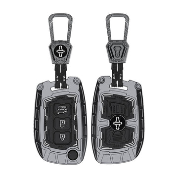 Keyzone Iron Core Series Key cover Compatible for Hyundai i20, Creta, Venue, Tucson, Alcazar, Grand I10, Aura, Xcent, Exter 3 Button Flip key(IC10)