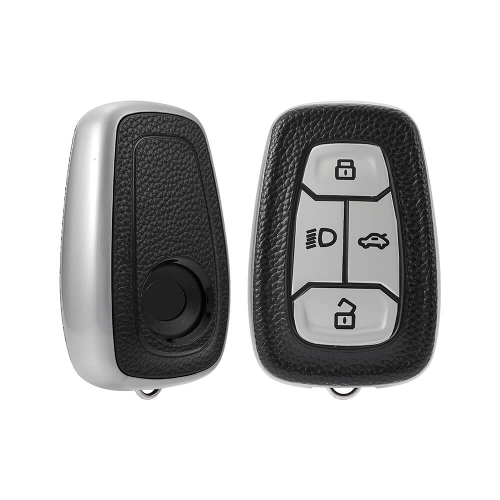 Keyzone Leather TPU Key Cover Compatible for Tata Nexon Harrier Altroz