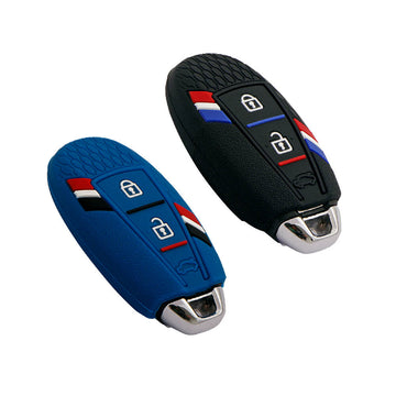 Keyzone Striped Key Cover – Mix Color Combo Offer (Buy 2 & Save) for Urban Cruiser Smart Key (KZS-12)