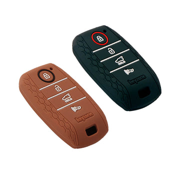 Keyzone Striped Key Cover – Mix Color Combo Offer (Buy 2 & Save) for Seltos 4 Button Smart Key (KZS-10)