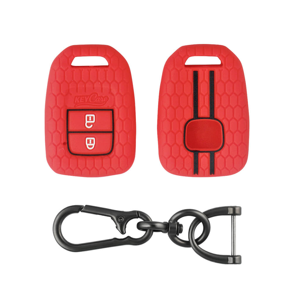 Keycare silicone key cover and keyring fit for : Wr-v, City, Jazz, Amaze 2014+ 2 button remote key (KC-33, Zinc Alloy) - Keyzone