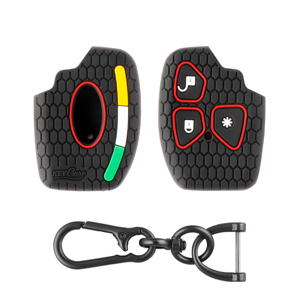 Keycare silicone key cover and keyring fir for : Xylo, Scorpio, Quanto 3 button remote key (KC-34, ZInc Alloy) - Keyzone