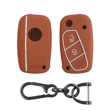 Keycare silicone key cover and keyring fit for : Linea, Punto, Avventura flip key (KC-38, Zinc Alloy) - Keyzone