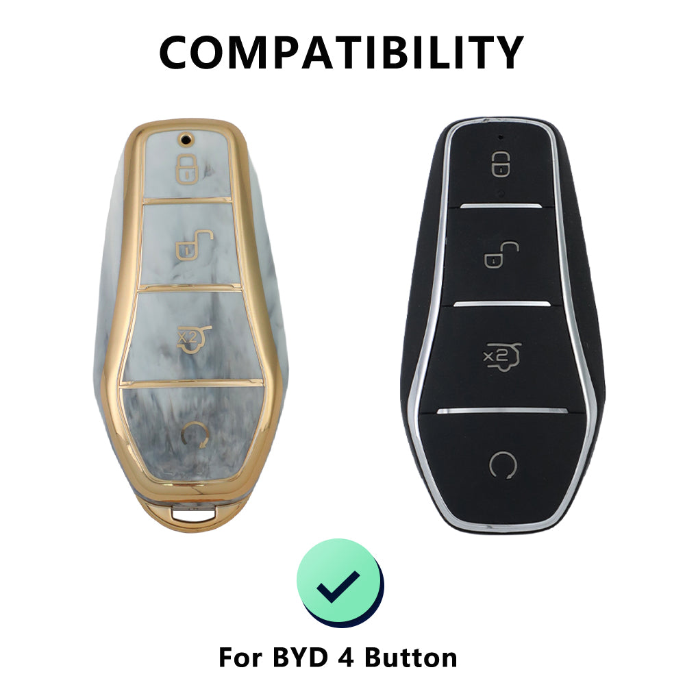 Keyzone TPU car key cover compatible for BYD Atto 3 smart key (TP_BYD) - Keyzone
