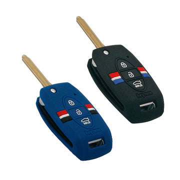 Keyzone Striped Key Cover – Mix Color Combo Offer (Buy 2 & Save) for Seltos, Sonet, Carens 3 Button Flip Key (KZS-08)