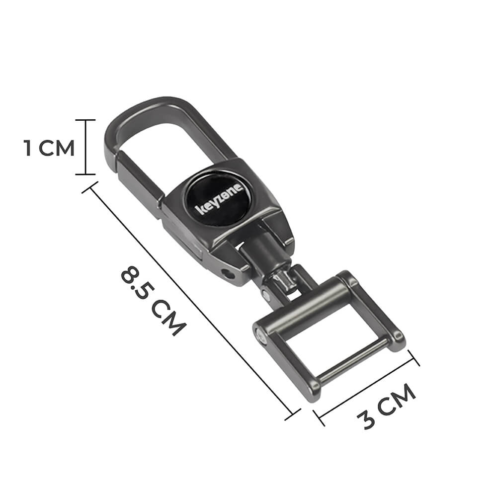 Keyzone metal alloy key holder for Men and Women, Heavy Duty Tactical Keychain, 360 Degree Rotatable with Belt Hook (MAH) - Keyzone