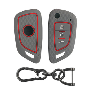 Keycare silicone key cover and keyring fit for : Xhorse Df Model Universal remote flip key (KC-59, Zinc Alloy)