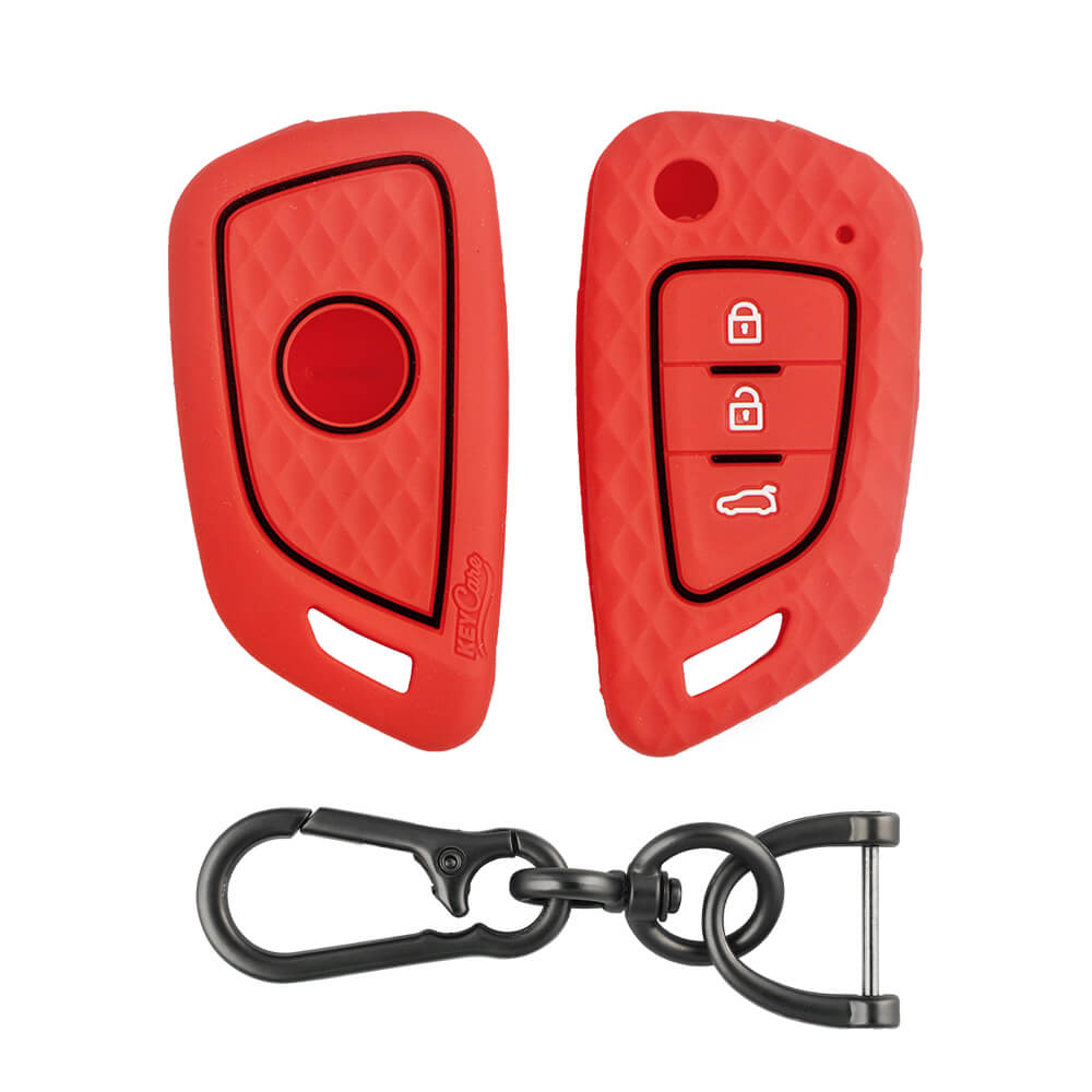 Keycare silicone key cover and keyring fit for : Xhorse Df Model Universal remote flip key (KC-59, Zinc Alloy) - Keyzone
