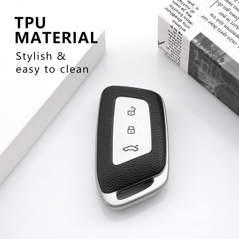 Keyzone Leather TPU Key Cover Compatible for MG Hector Smart Key (LTPU64) - Keyzone