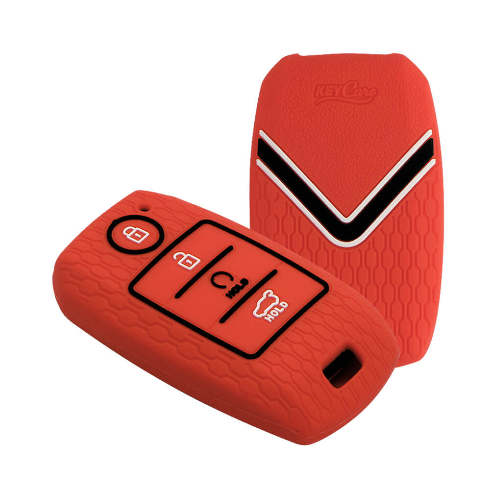 Keycare silicone key cover fit for : Sonet, Seltos 2020, Carens, Seltos X-line 4 button smart key (KC-61) - Keyzone