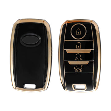 Keyzone TPU Key Cover For Kia : Sonet, Seltos 2020, Carens, Sonet X-line 4 Button Smart Key (KZTP61)