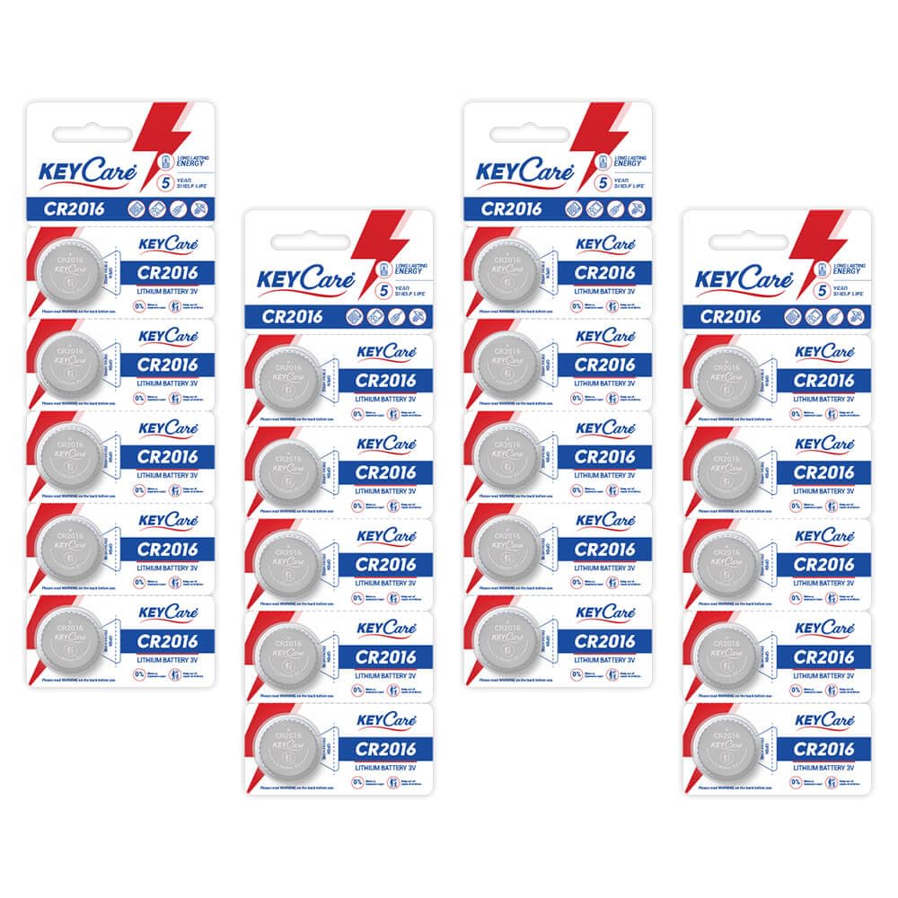 KeyCare CR2016 Lithium Coin Batteries 3V (Pack of 20)