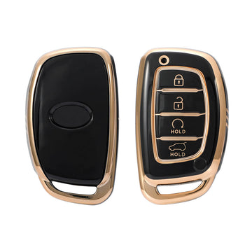 Keyzone TPU Key Cover For Hyundai : Alcazar, Creta 2021 4 Button Smart Key (KZ-TP-67)
