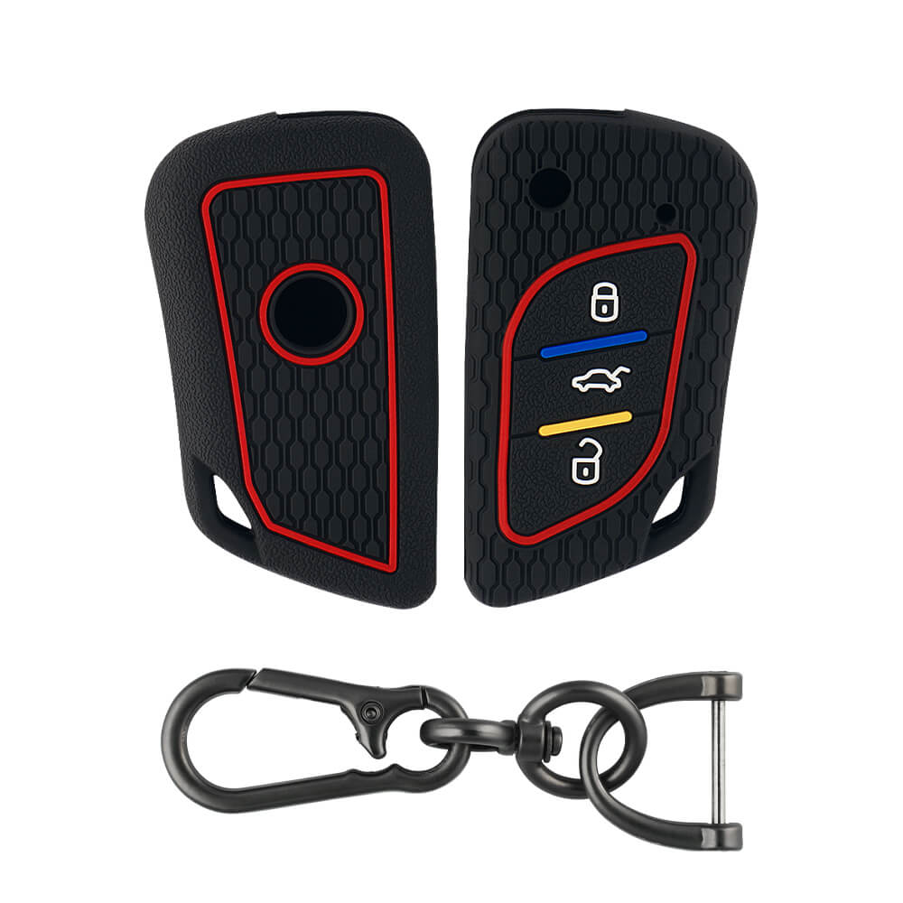 Keycare silicone key cover and keyring fit for : KD/Xhorse LX-B30 universal remote flip key (KC-69, Zinc Alloy)