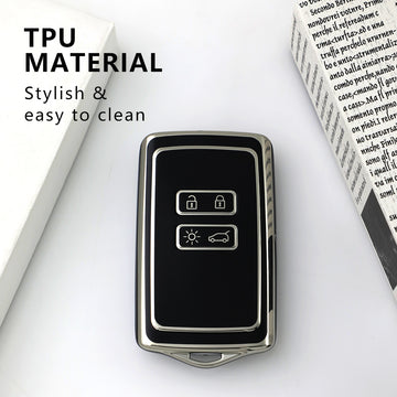 Keycare TPU Key Cover and Keychain For Renault : Kiger Triber Smart Card (TP46)