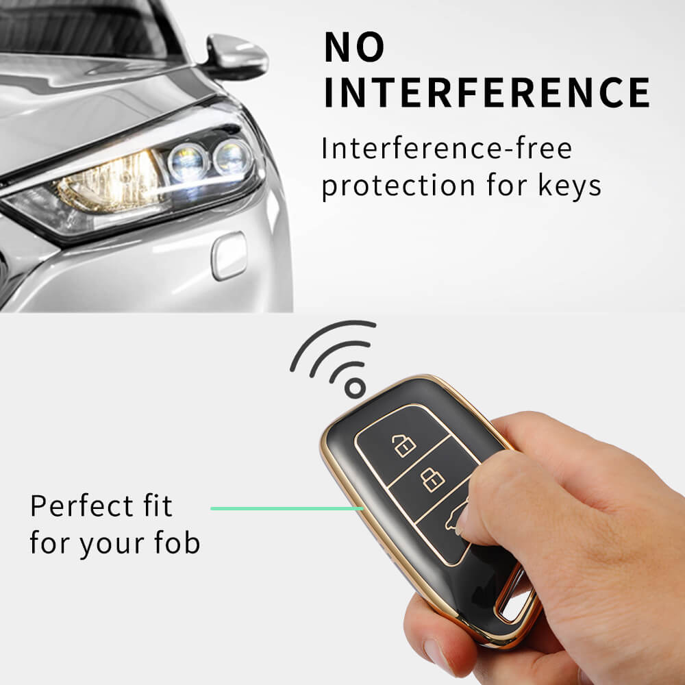 Keyzone TPU Car Key Cover Compatible for: Morris Garages MG Hector 3 button smart key (KZTP64) - Keyzone