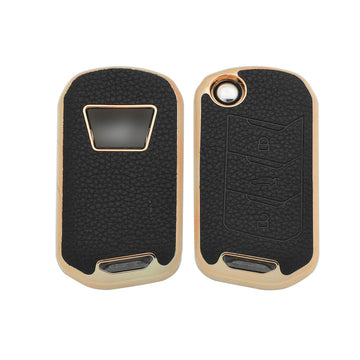 Keyzone litchi leather textured TPU key cover & keychain for Thar, Thar Roxx, Bolero, Scorpio, XUV700, XUV400, XUV3x0, XUV300, TUV300, Marazzo flip key (BLTP09)