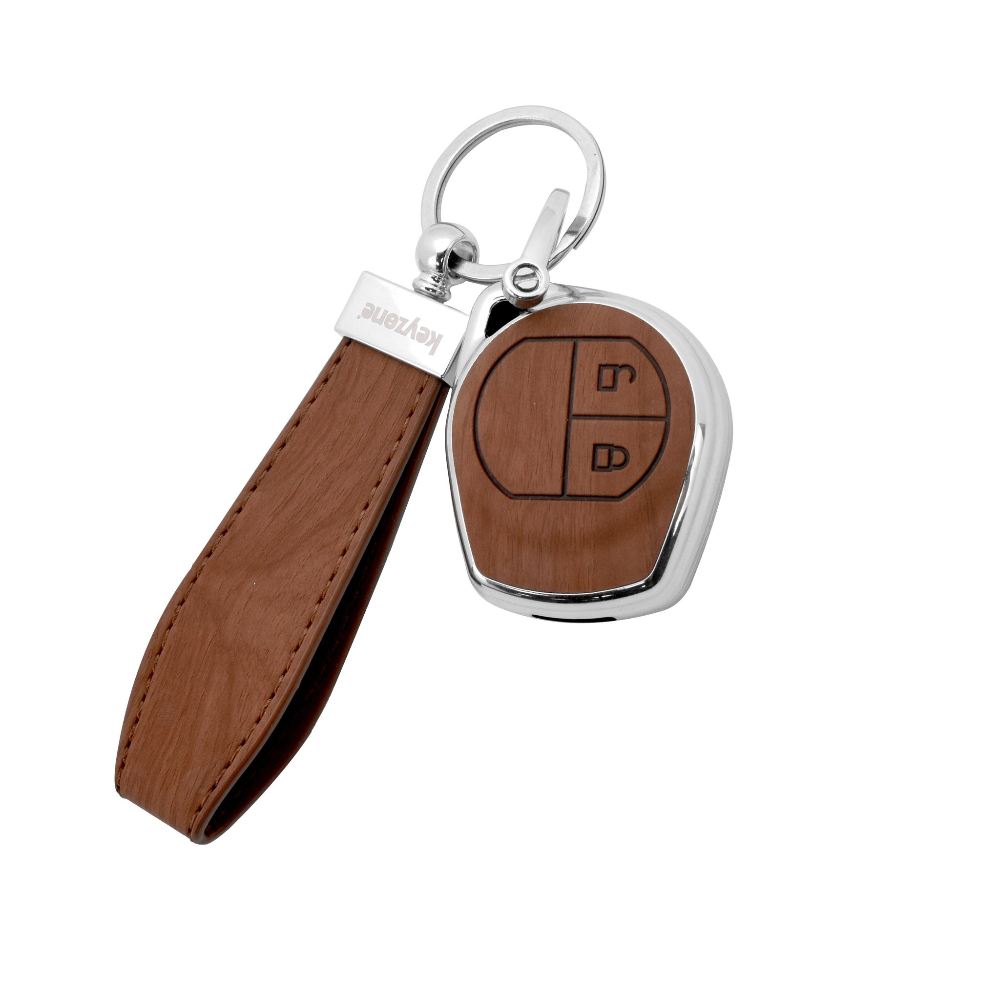 Keyzone woodgrain TPU key cover & keychain for Fronx, Jimny, Swift, Dzire, XL6, Ignis, Grand Vitara, Brezza, WagonR, Vitara Brezza, Celerio, Ertiga, Ciaz, Scross, Baleno, Alto 2B Remote Key (WDTP23)