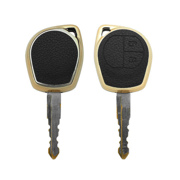 Keyzone litchi leather textured TPU key cover & keychain for Fronx, Jimny, Swift, Dzire, XL6, Ignis, Grand Vitara, Brezza, WagonR, Vitara Brezza, Celerio, Ertiga, Ciaz, Scross, Baleno, Alto 2B Remote Key (BLTP23)