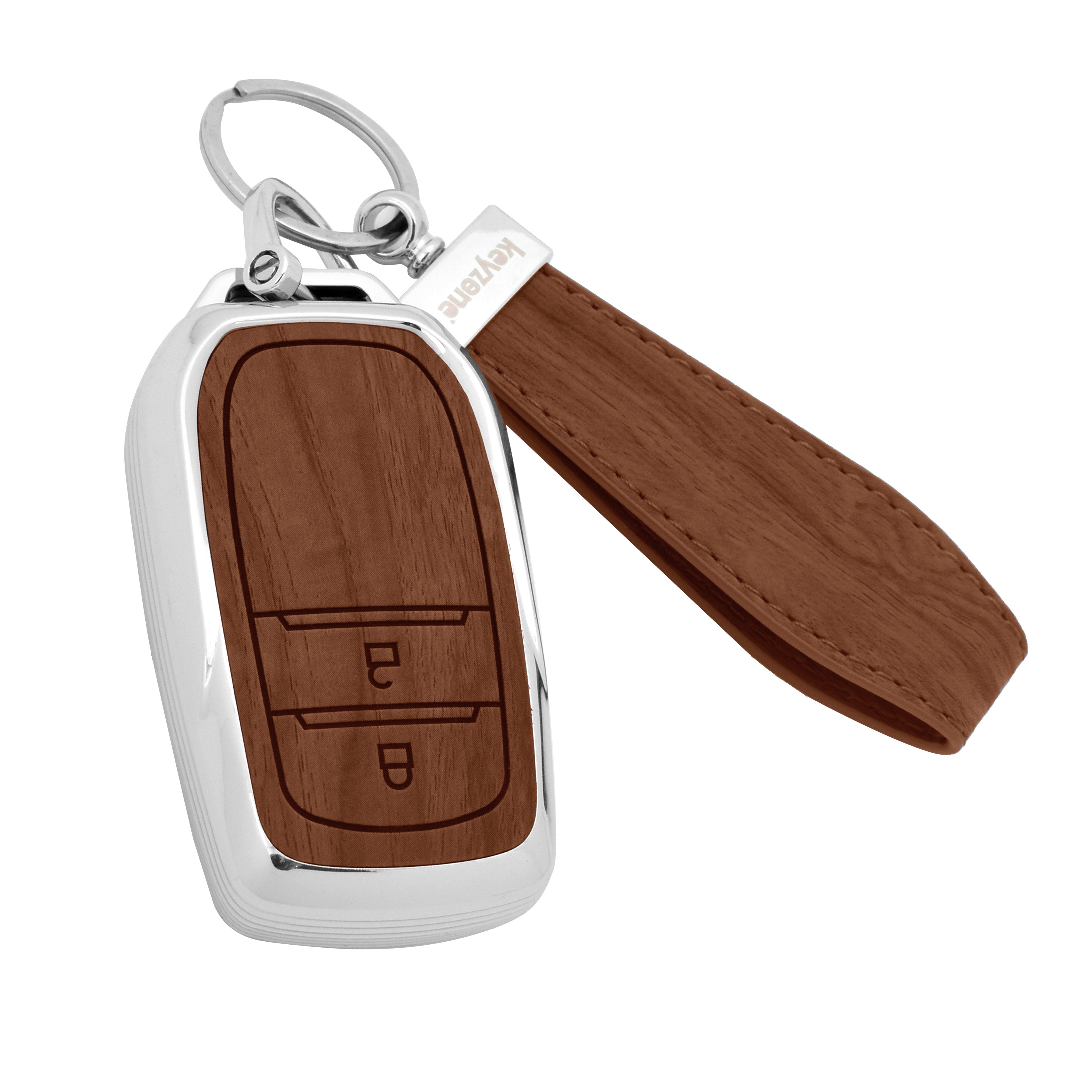 Keyzone woodgrain TPU key cover & keychain for Innova Crysta, Innova H