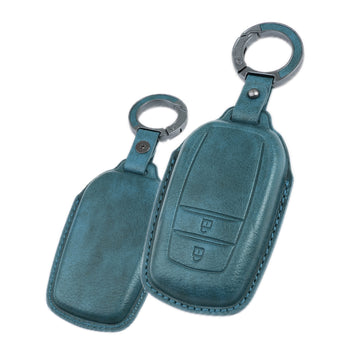 Keyzone Vintage Leather Key Cover for Toyota Innova Crysta, Innova HyCross, Hilux 2 Button smart Key(VL18-2B)