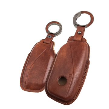 Keyzone Vintage Leather Key Cover for BMW 7 Series 740i 760i X1 X7 XM IX I7, X5 smart Key (VL83)