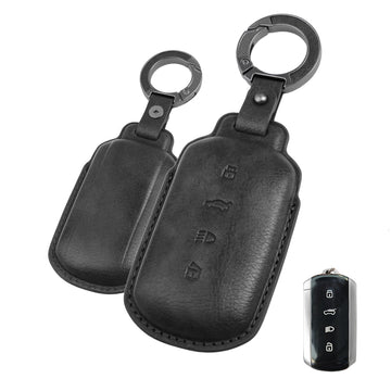 Keyzone Vintage Leather Key Cover Compatible for Tata Curvv, Curvv EV, Harrier, Safari, Sierra Smart Key (VL86)