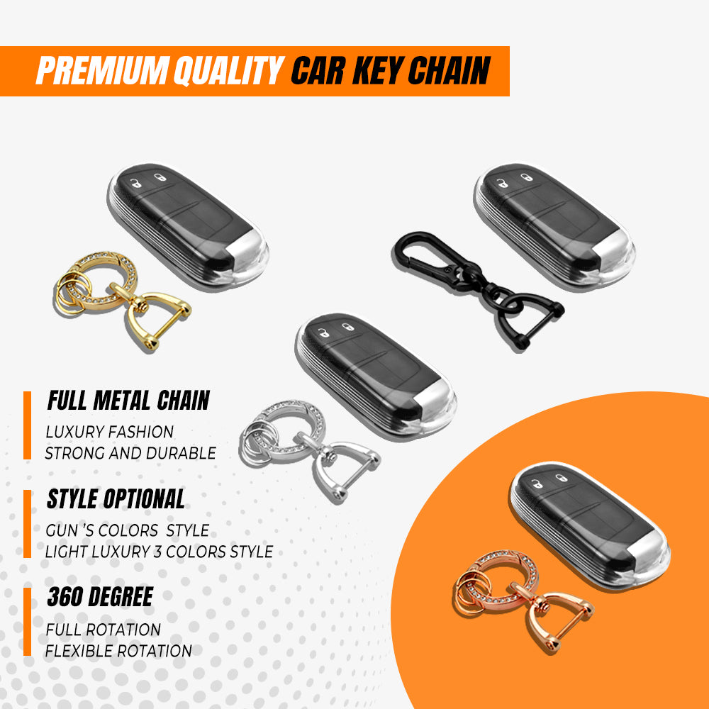 Keyzone clear TPU key cover and diamond keychain compatible for Jeep Compass, Trailhawk smart key (CLTP28+KH08) - Keyzone