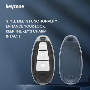 Keyzone clear TPU key cover fit for Suzuki : Baleno, Ciaz, Ignis, S-Cross, Vitara Brezza 3 Button Smart Key (CLTP04)