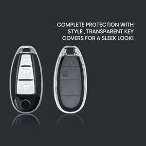 Keyzone clear TPU key cover fit for Suzuki : Baleno, Ciaz, Ignis, S-Cross, Vitara Brezza 3 Button Smart Key (CLTP04)