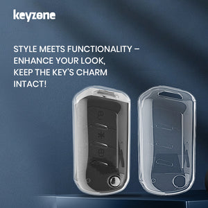 Keyzone clear TPU key cover for Thar, Bolero, Scorpio, XUV700, XUV400, XUV3x0, XUV300, TUV300, Marazzo flip key (CLTP09)