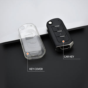 Keyzone clear TPU key cover for Thar, Bolero, Scorpio, XUV700, XUV400, XUV3x0, XUV300, TUV300, Marazzo flip key (CLTP09)