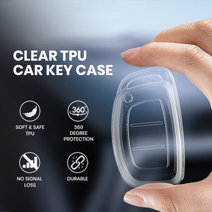 Keyzone clear TPU key cover fit for Exter, Creta, i20, Venue, Elantra, Tucson, I20 N Line, Elite I20, Grand i10, Active I20, Aura, Verna 4s, Xcent, Alcazar 3b/4b smart key (CLTP67)