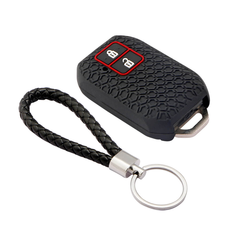 Keycare DE Series silicone key cover and keychain fit for : Glanza, Urban Cruiser Hyryder, Rumion 2 button smart key (DE-05, KCMini Keychain) - Keyzone