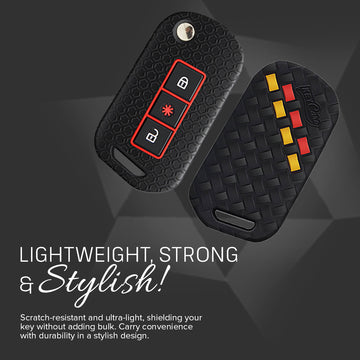 Keycare DE Series silicone key cover fit for : Thar, Bolero, Scorpio, XUV700, XUV400, XUV3x0, XUV300, TUV300, Marazzo flip key (DE-09, KCMini Keyring)