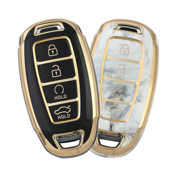 Keyzone pack of 2 TPU key cover for for: i20, Verna 2023 onwards 4 button smart key (TP60Type2-pack of 2)