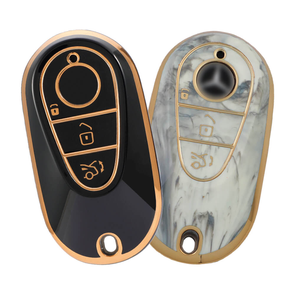 Keyzone pack of 2 TPU key cover for Mercedes Benz : S-Class G-Class E-Class 2022 Onwards 3 Button Smart Key (TP71-pack of 2)