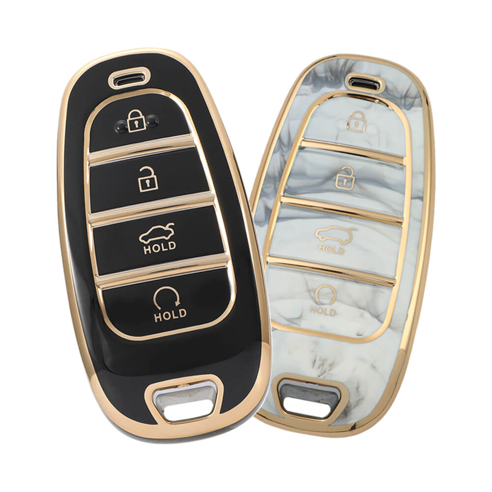 Keyzone pack of 2 TPU key cover for Tucson 2022 onwards 4 Button Smart Key (TP75-Pack of 2)