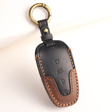 Keyzone dual leather key cover fit for Tucson 4 button smart key (KDL75)